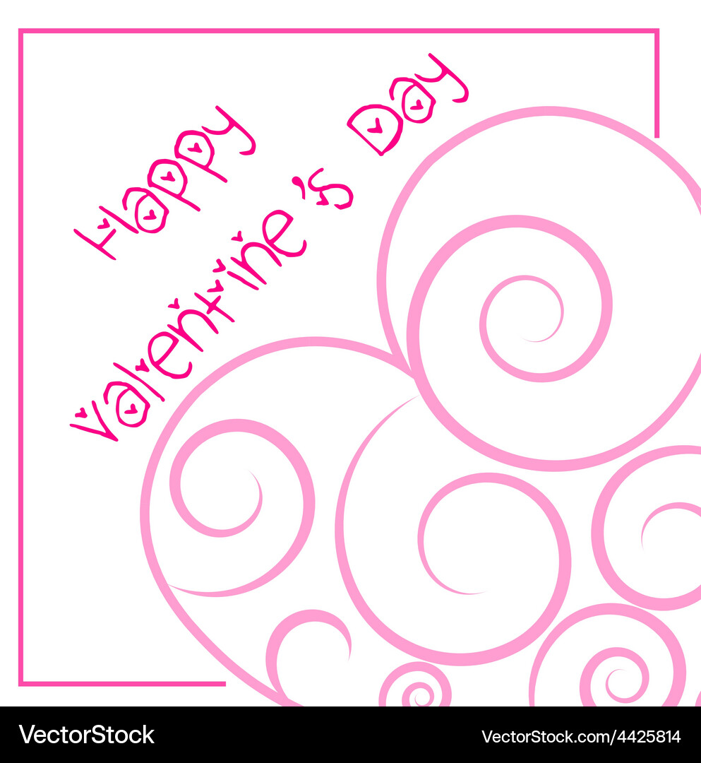 White background with a heart and text Vector Image