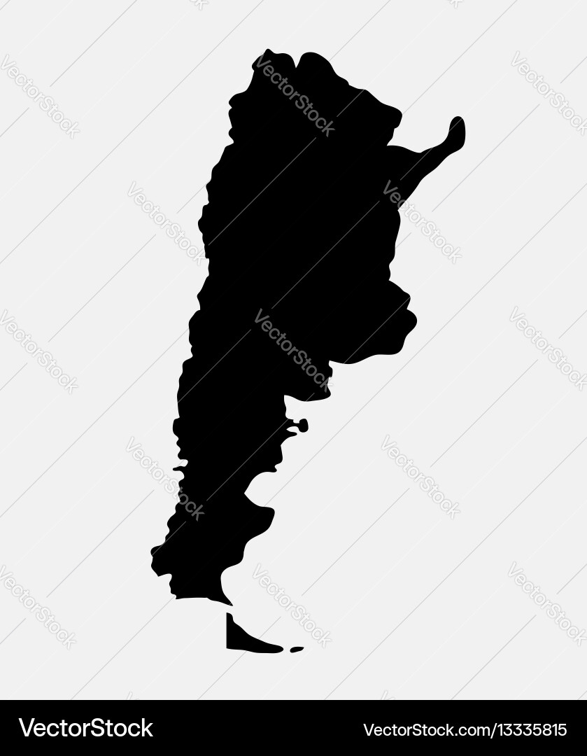 Argentina islad map silhouette Argentina islad map silhouette vector image