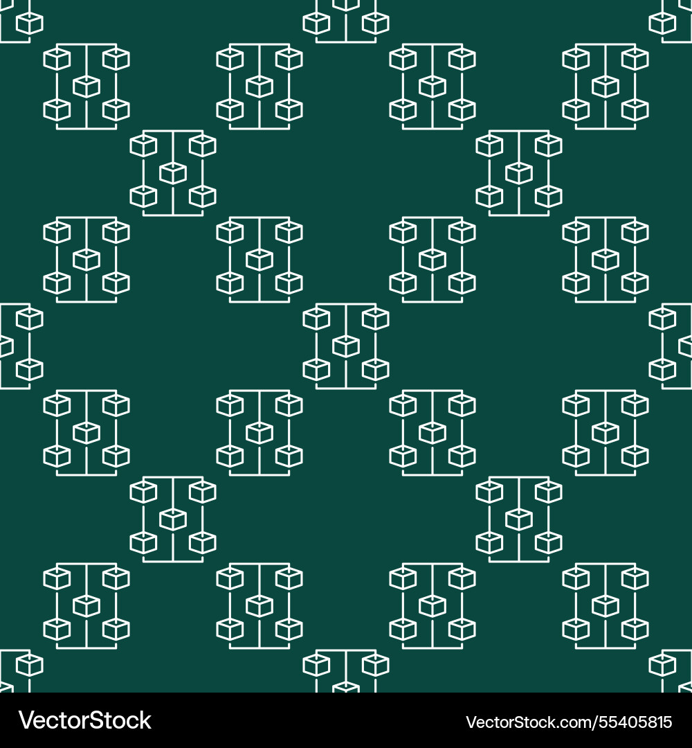 Blockchain line seamless pattern block chain Vector Image