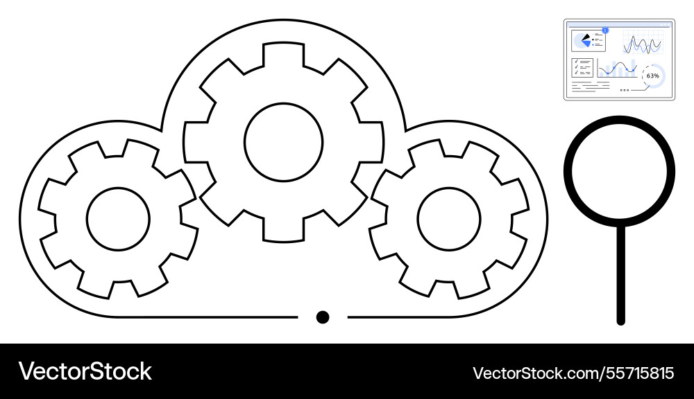 Cloud computing integration with data analytics Cloud computing integration with data analytics vector image