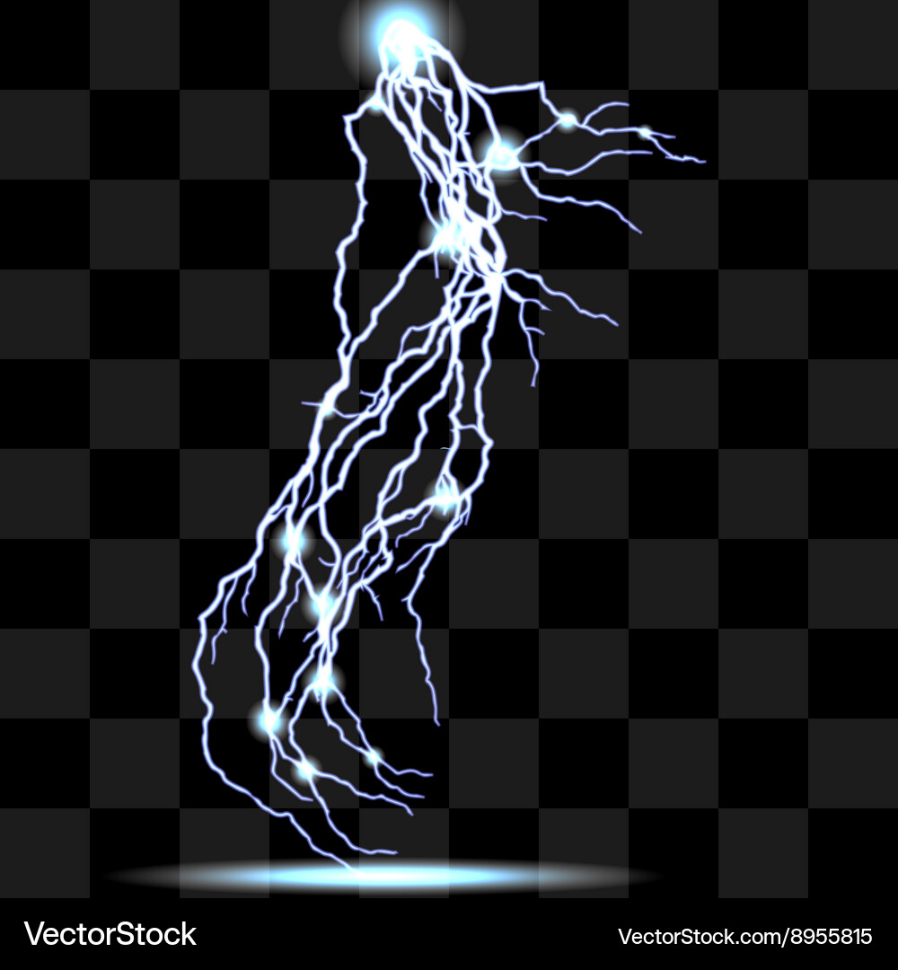 Isolated realistic lightnings with transparency Vector Image