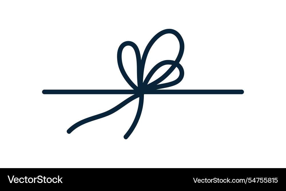 Knot string bow rope thin ribbon tying simple Knot string bow rope thin ribbon tying simple vector image