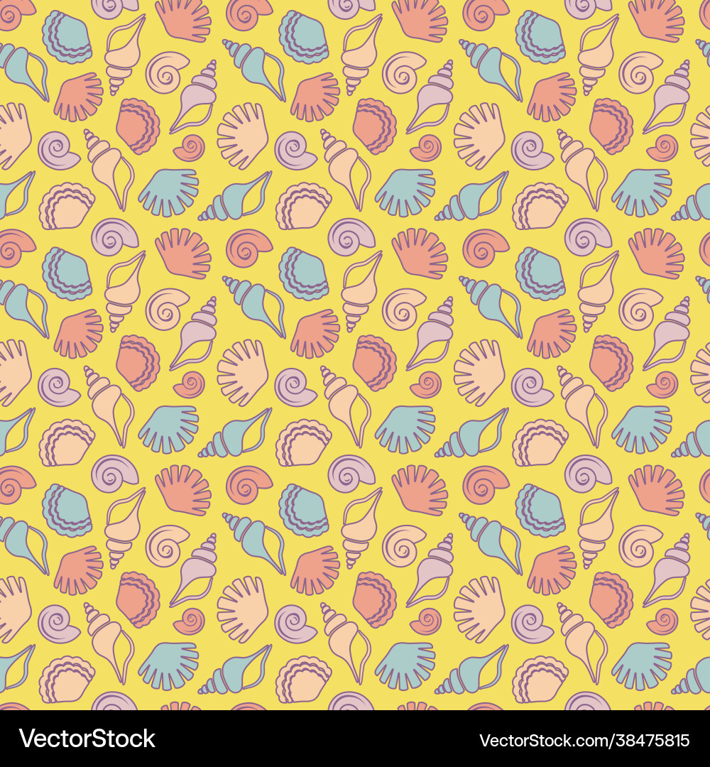 Seamless pattern with shells Seamless pattern with shells vector image