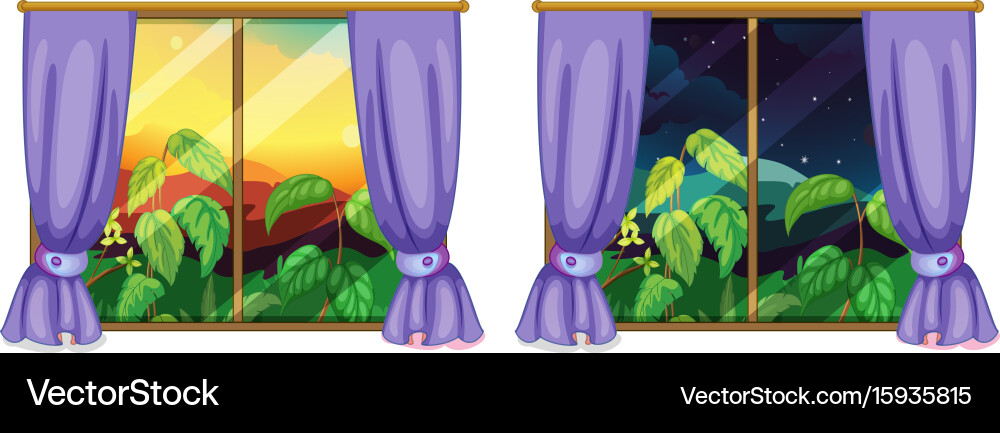 Two views from the windows Vector Image