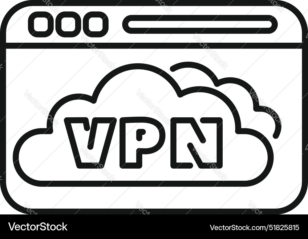 Webpage showing vpn server connecting using cloud Webpage showing vpn server connecting using cloud vector image