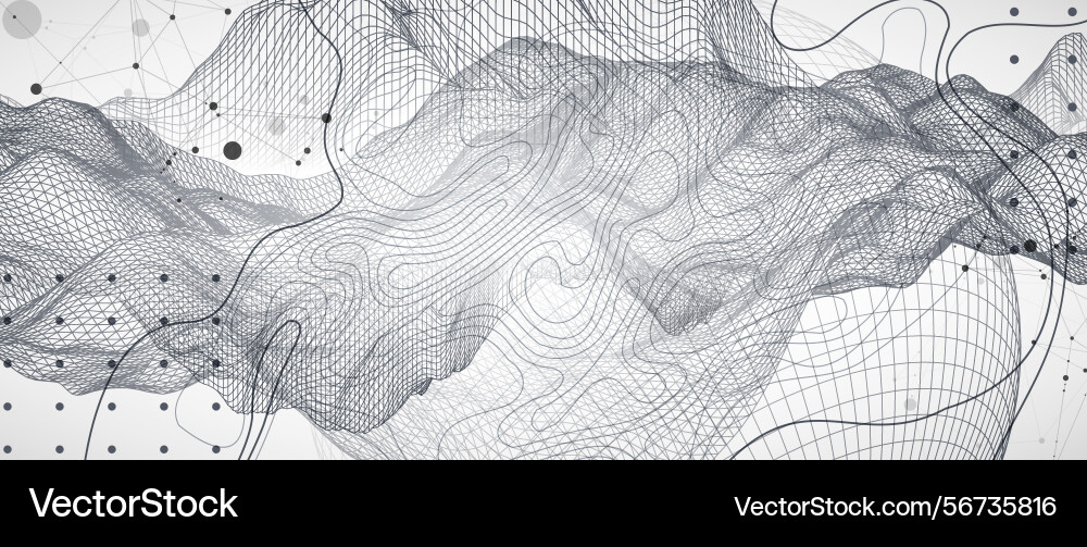 Abstract wave is made in a frame style template vector image