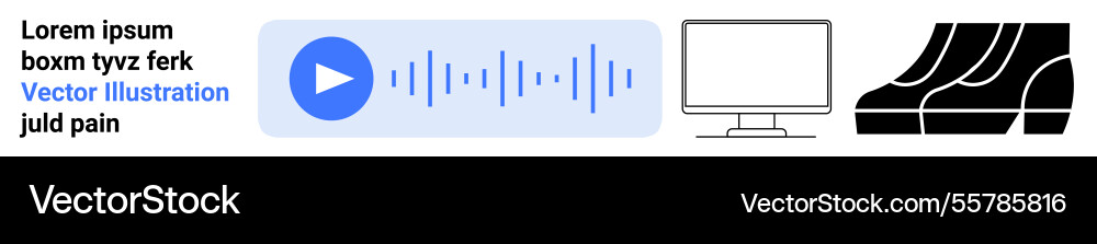 Audio playback interface computer monitor Audio playback interface computer monitor vector image