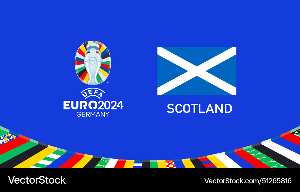 Euro 2024 scotland emblem flag teams design Vector Image