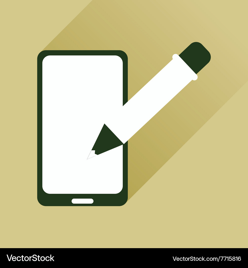 Flat web icon with long shadow mobile notes Vector Image