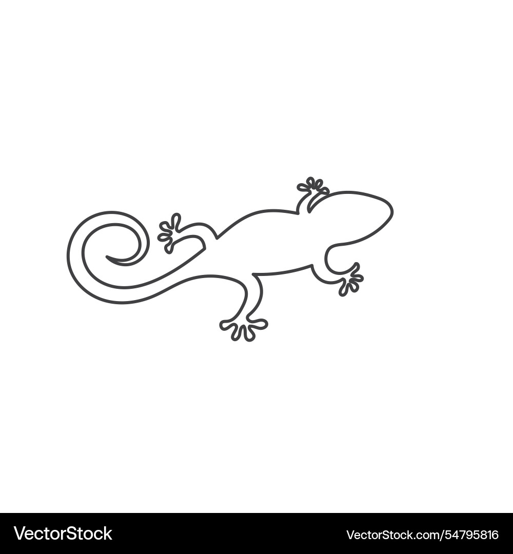 Gecko line icon element design template vector image