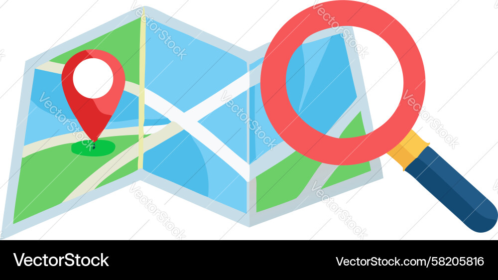 Map Search & Navigation Vector Image