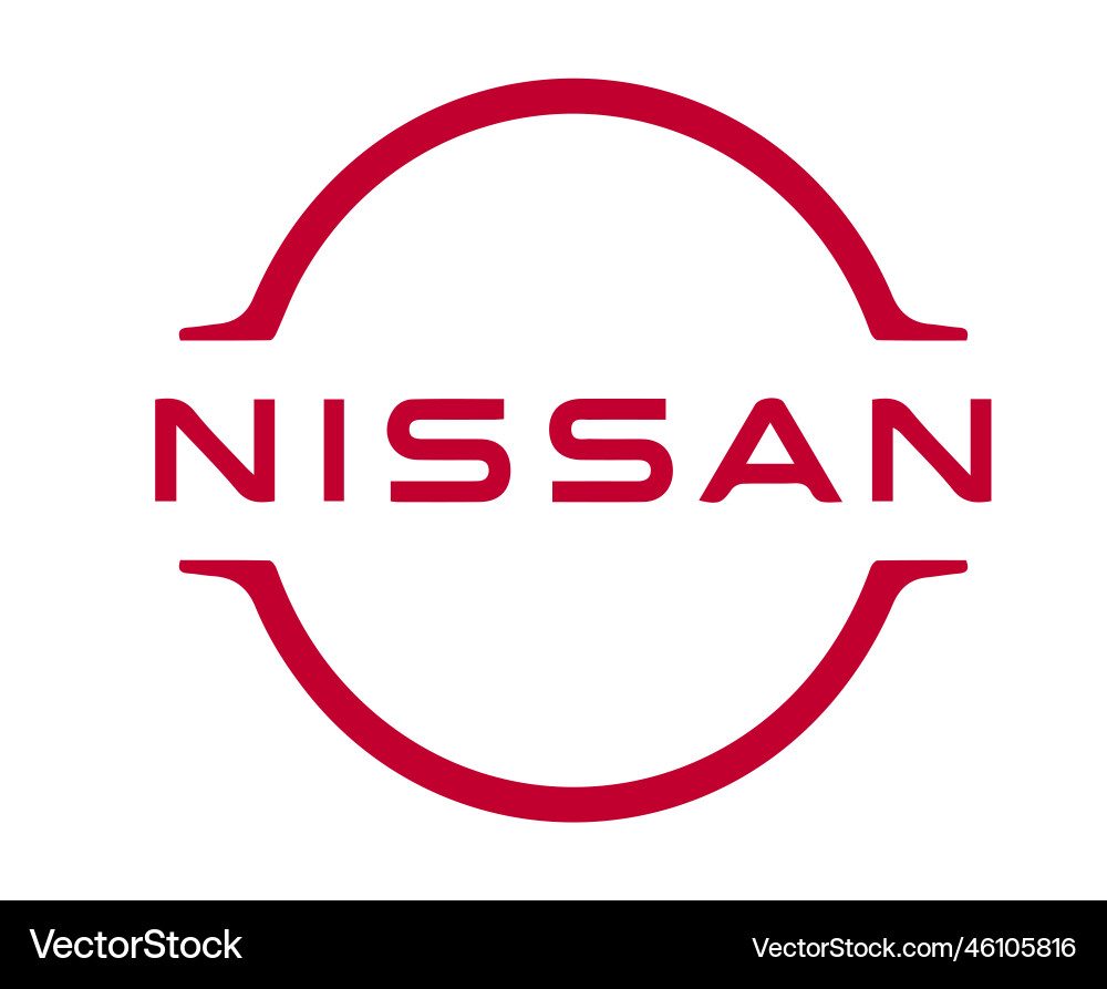 Nissan marke logo car symbol rot design japan auto Nissan marke logo car symbol rot design japan auto vektorbild