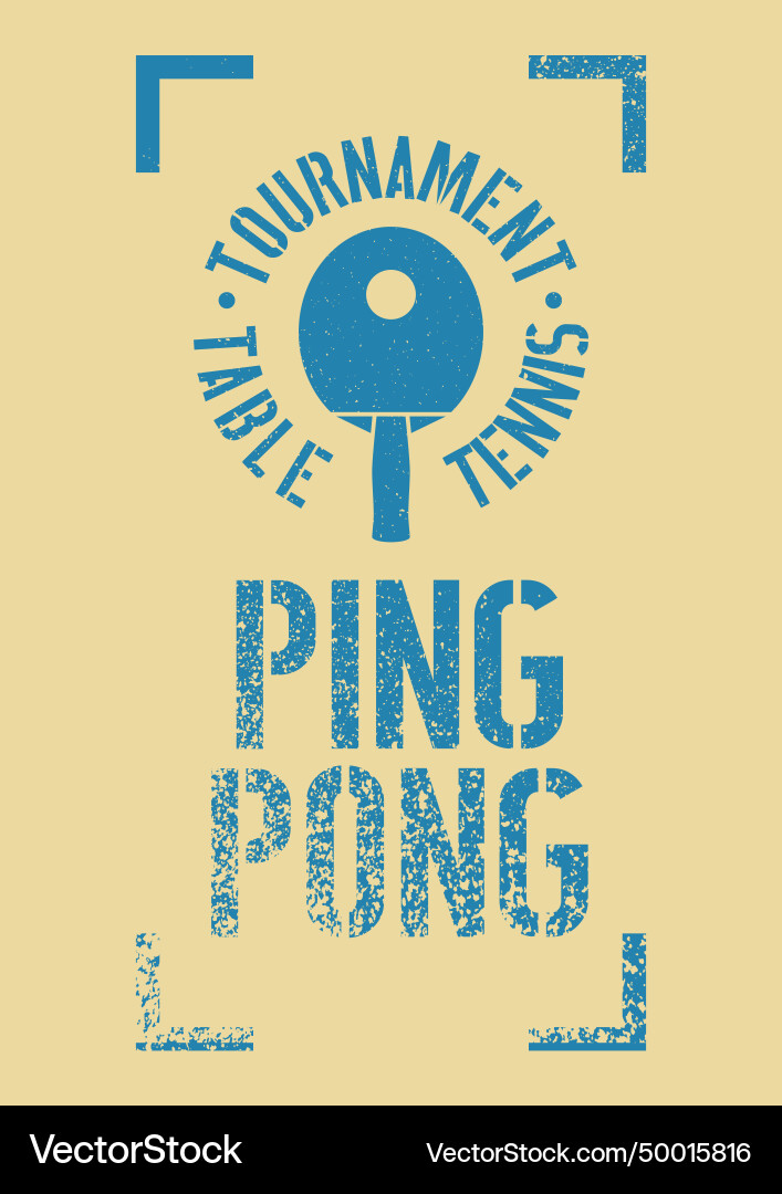 Ping pong Tischtennis Grunge Stil Poster Design Ping pong Tischtennis Grunge Stil Poster Design vektorbild