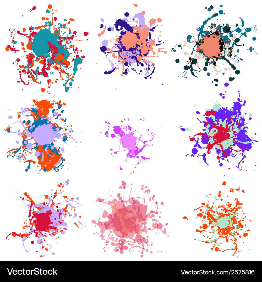 Vibrant Paint Splatters Vector Image