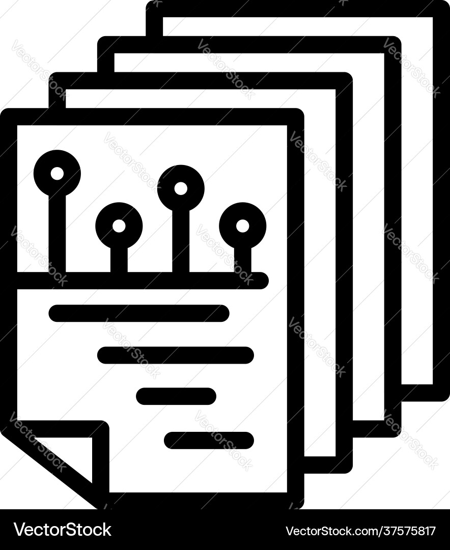 Big data sheets icon outline style Big data sheets icon outline style vector image