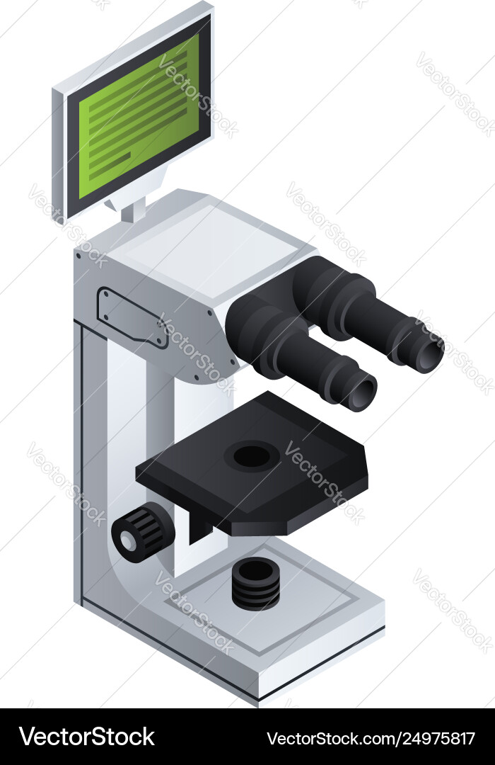 Digital lab microscope icon isometric style Digital lab microscope icon isometric style vector image