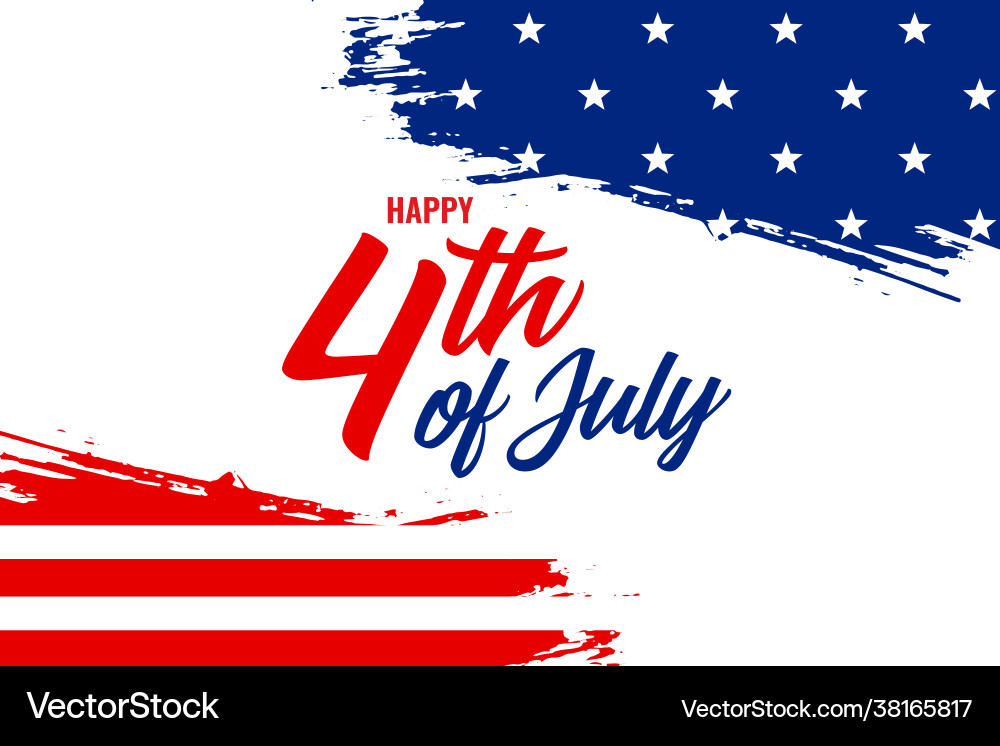 Fourth of July American Flag Banner vector image