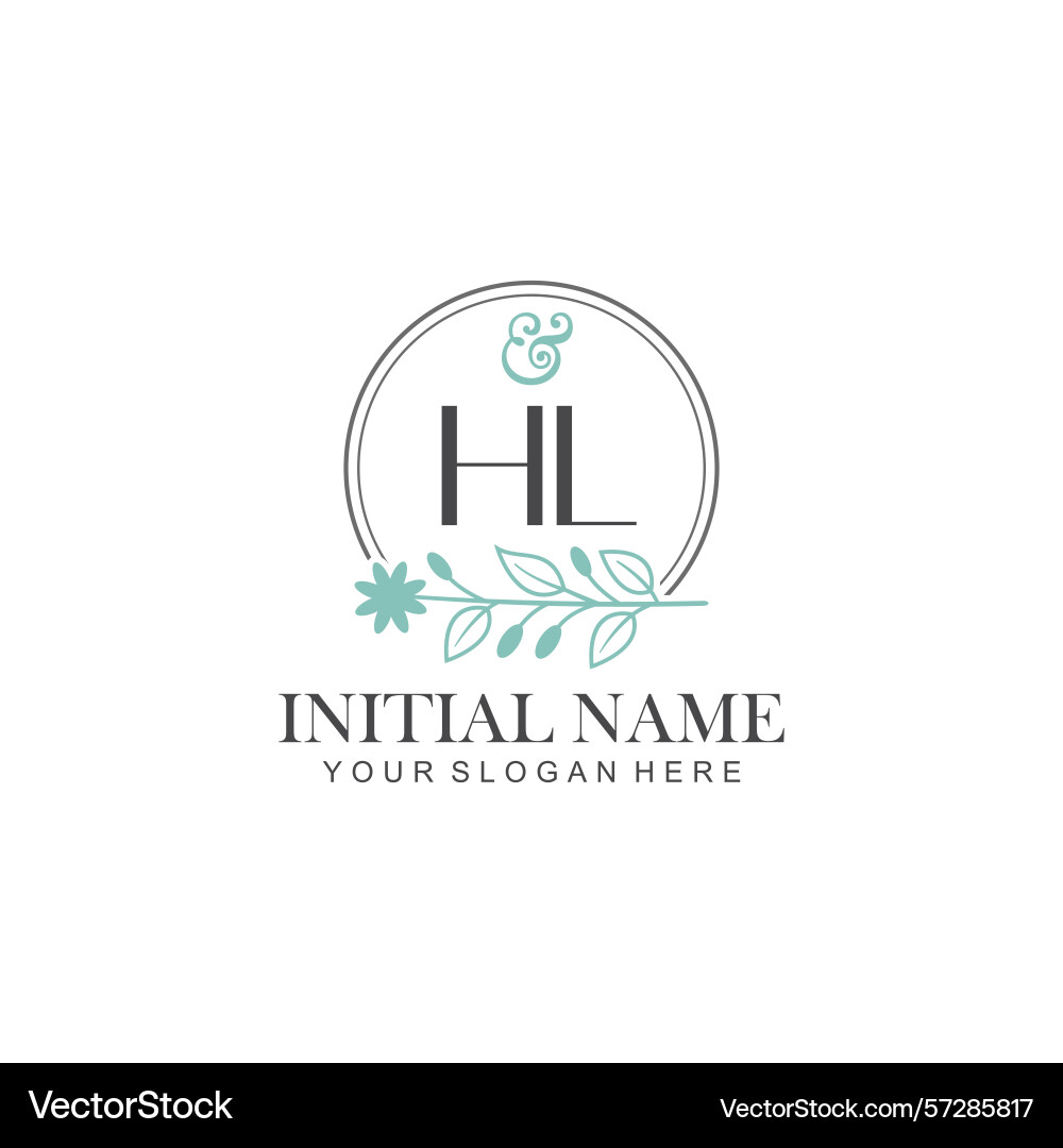 Hl initial logo templates with botanical elements Hl initial logo templates with botanical elements Vector Image