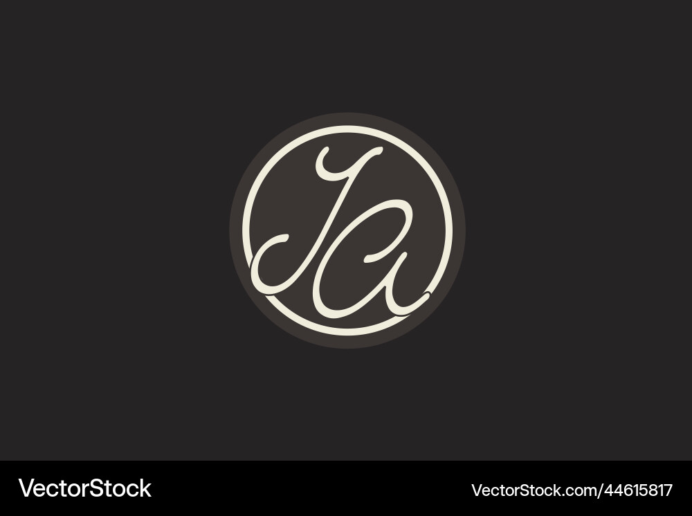 Initial letter ja monogram logo with simple Initial letter ja monogram logo with simple Vector Image
