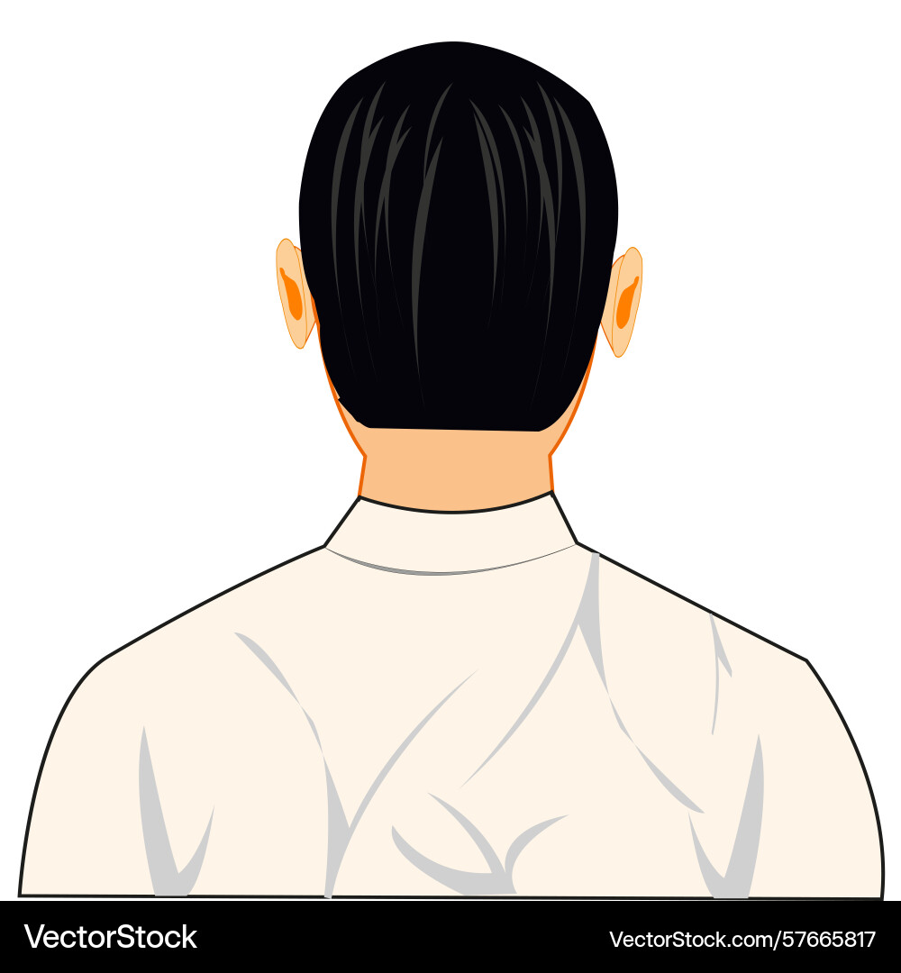 Man type behind on white background is insulated Vector Image