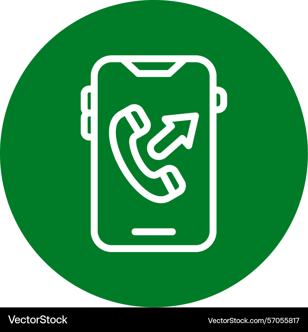 Outgoing call line circle style icon design vector image