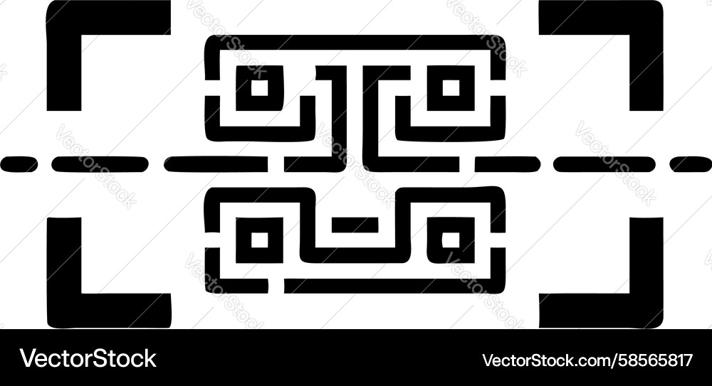 QR Code Scan Frame UI Template Vector Image