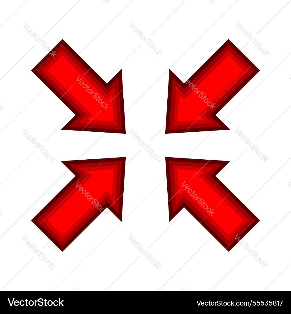 Red arrow for diagonal sign map Red arrow for diagonal sign map vector image