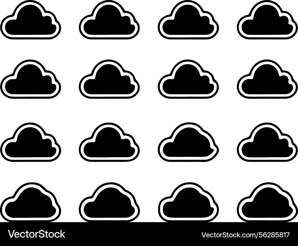 Set of cloud icons in a grid layout Vector Image