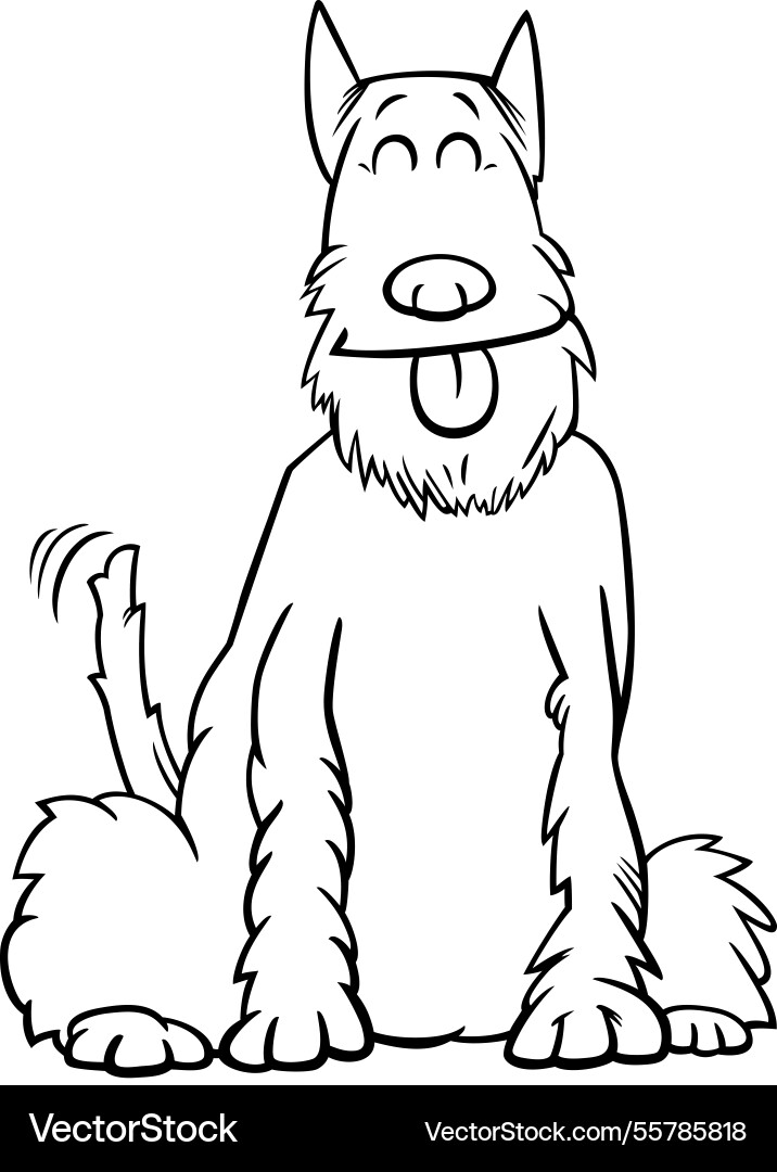 Happy cartoon schnauzer dog animal character Vector Image