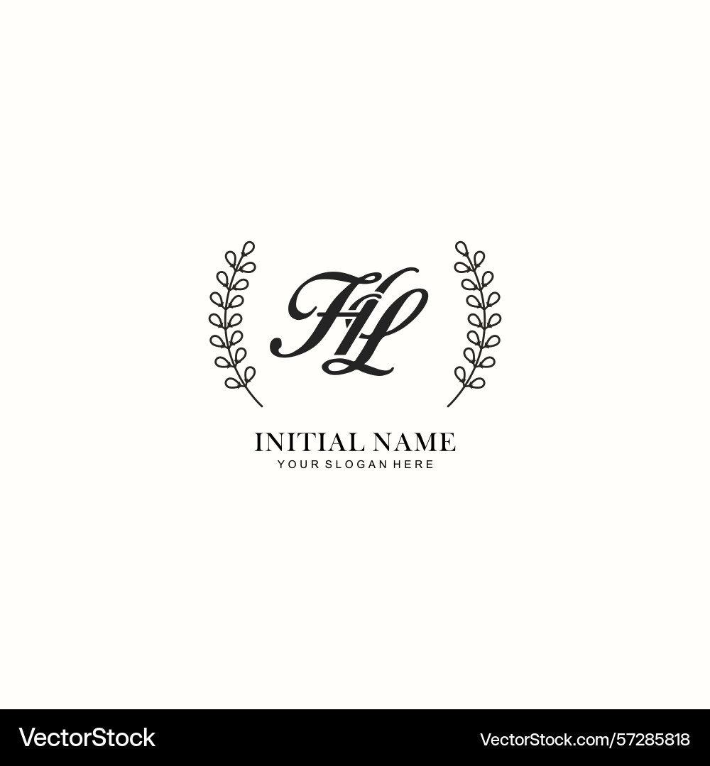Hl initial logo templates with botanical elements Vector Image