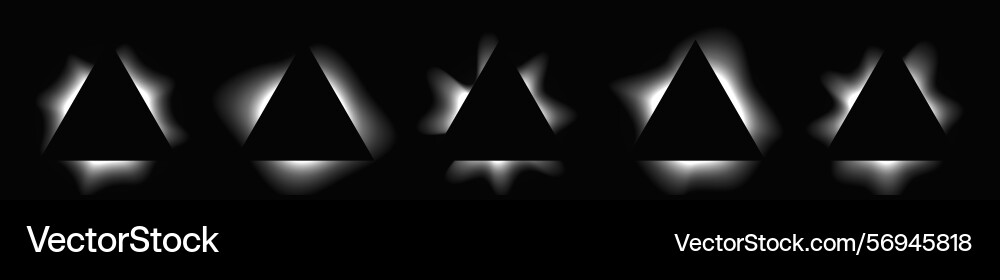 Set of triangle illuminate light frames Set of triangle illuminate light frames vector image