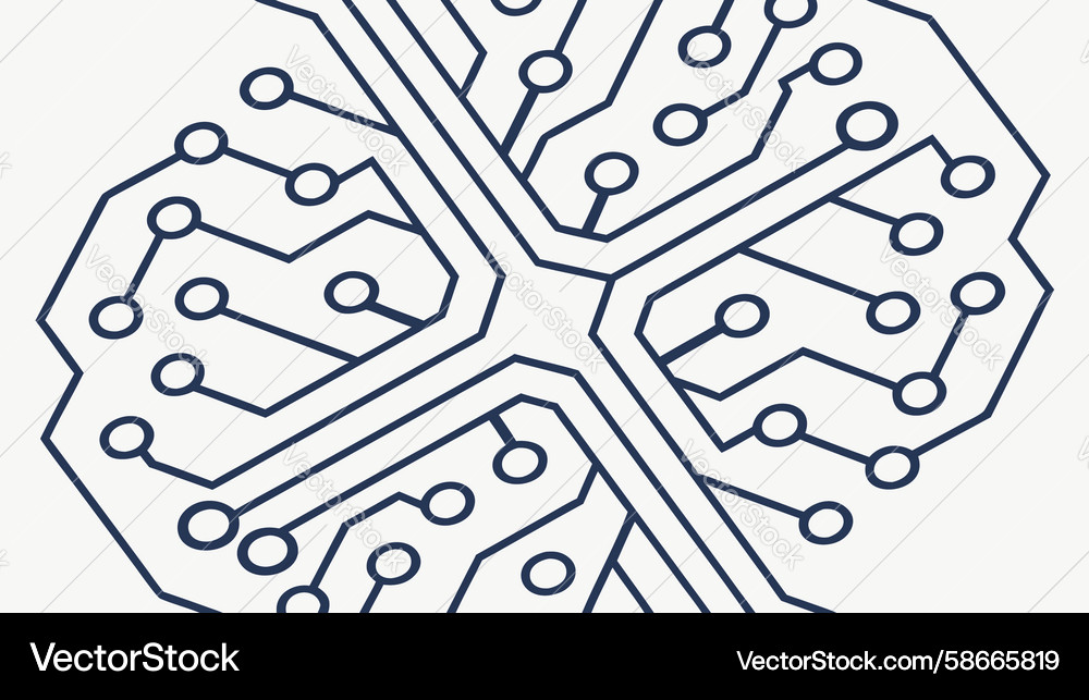 Abstract brain circuitry and ai concept design Vector Image