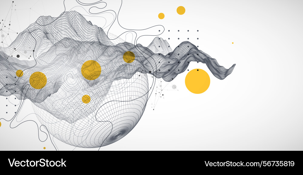 Abstract wave is made in a frame style template vector image