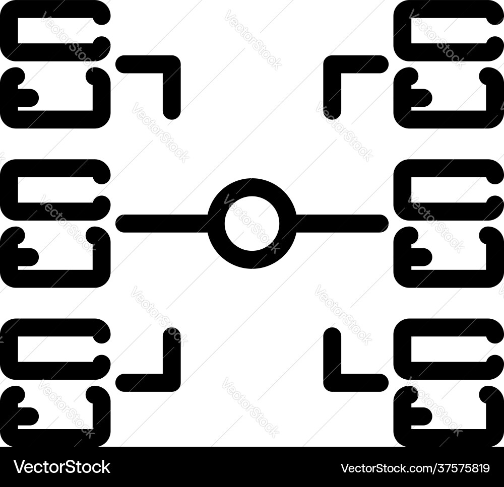 Big data connection icon outline style Big data connection icon outline style vector image