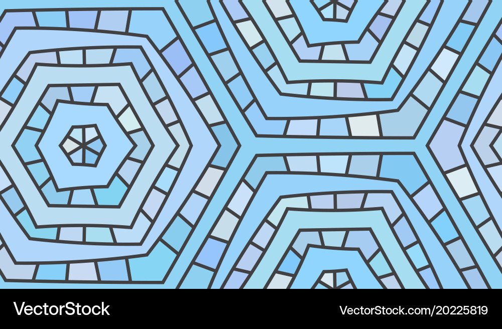 Blue Hexagonal Spiderweb Pattern vector image
