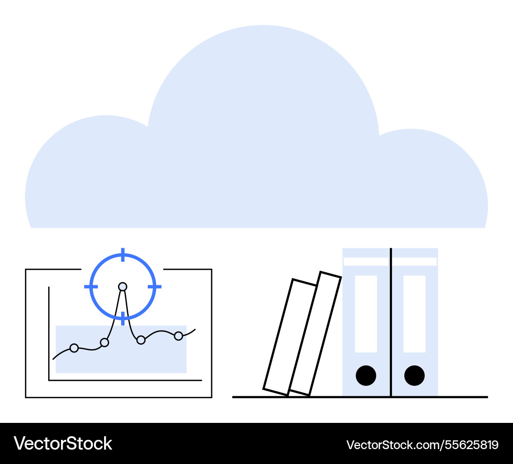 Cloud storage concept with data analysis chart Cloud storage concept with data analysis chart vector image