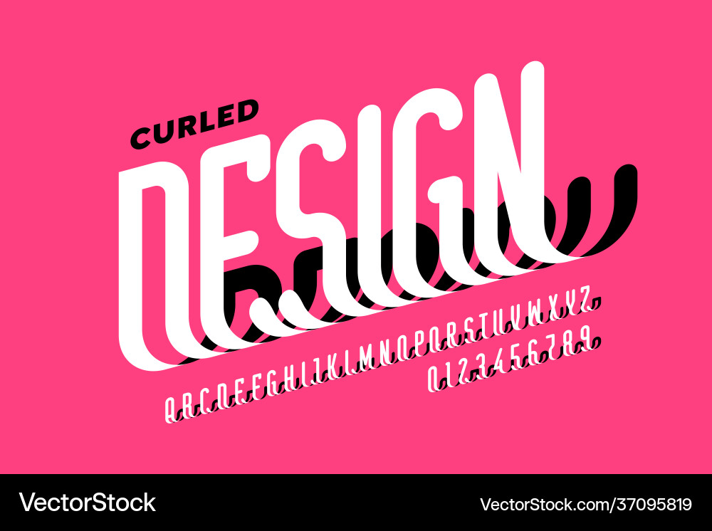 Curled style font design Curled style font design vector image