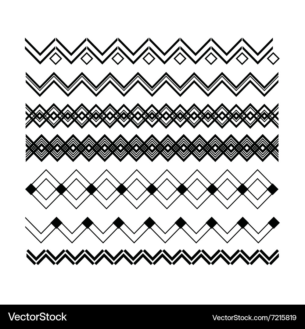 Geometric Horizontal Borders & Lines Vector Image