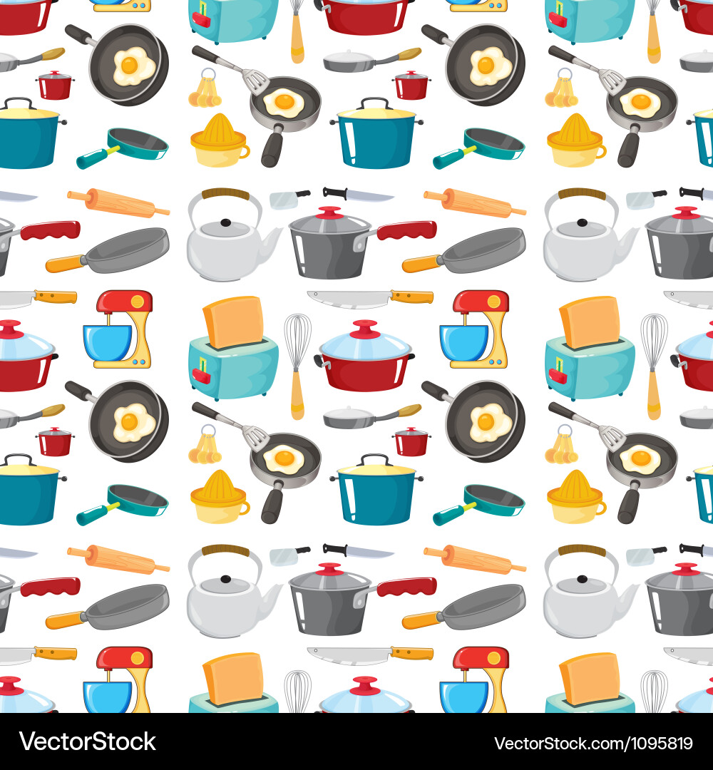 Kitchen Objects and Patterns vector image