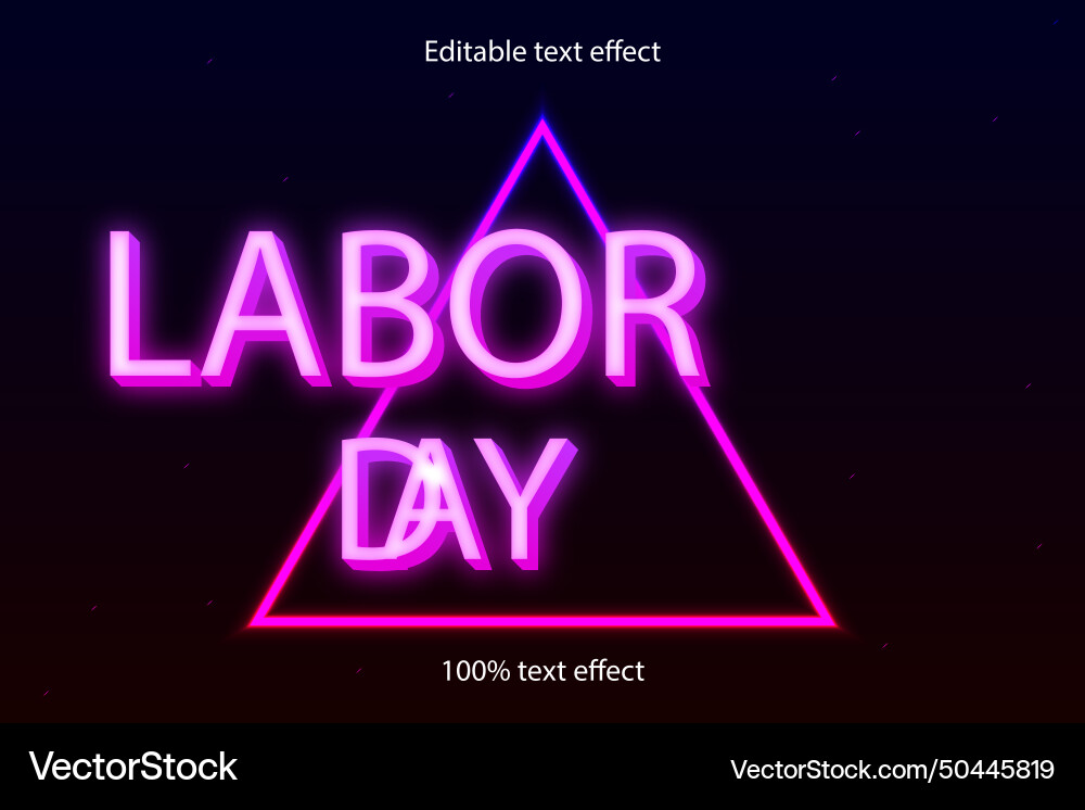 Labor day editable text effect retro style Labor day editable text effect retro style Vector Image