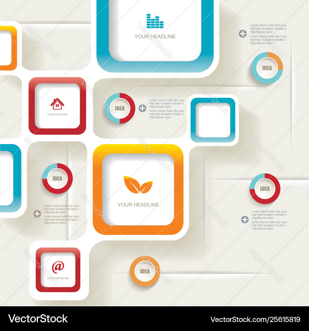 Retro style website template design frame Retro style website template design frame Vector Image