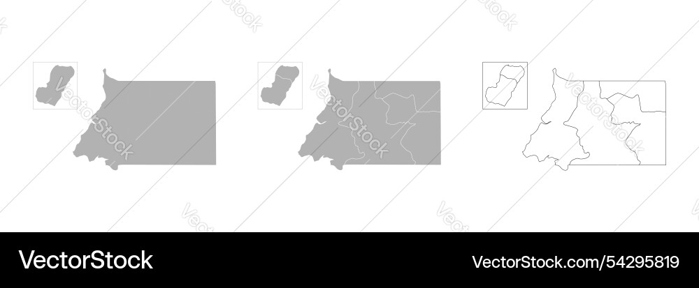 Set of equatorial guinea maps with main map vector image