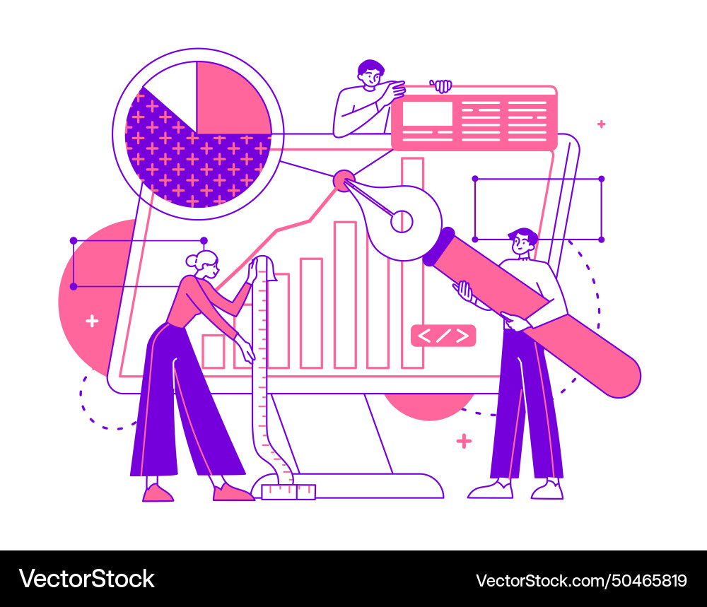 Working with data business process Vector Image