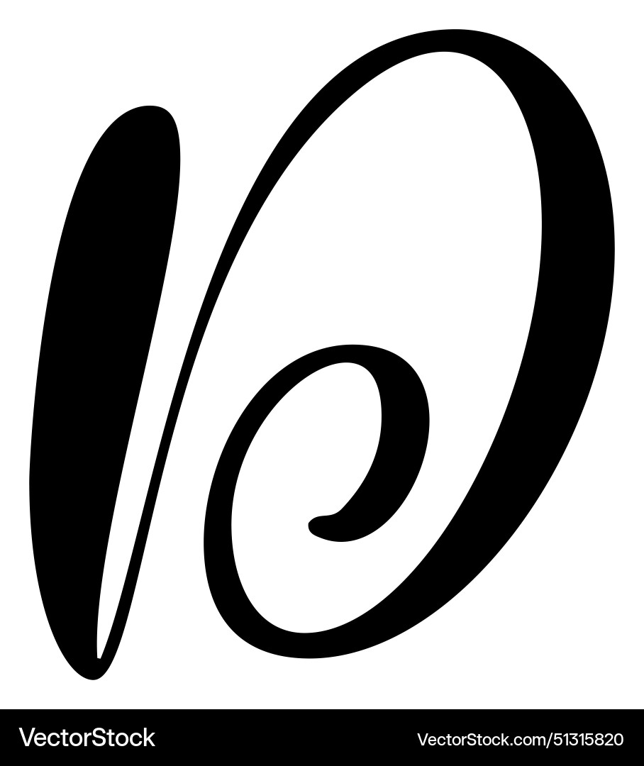 Calligraphy hand drawn letter d script Royalty Free Vector