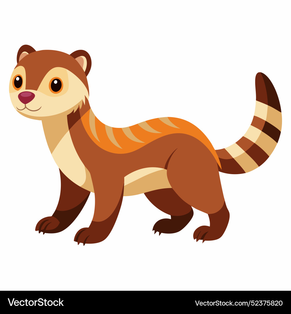 Cinnamon ferret rodent walks kawaii Cinnamon ferret rodent walks kawaii vector image