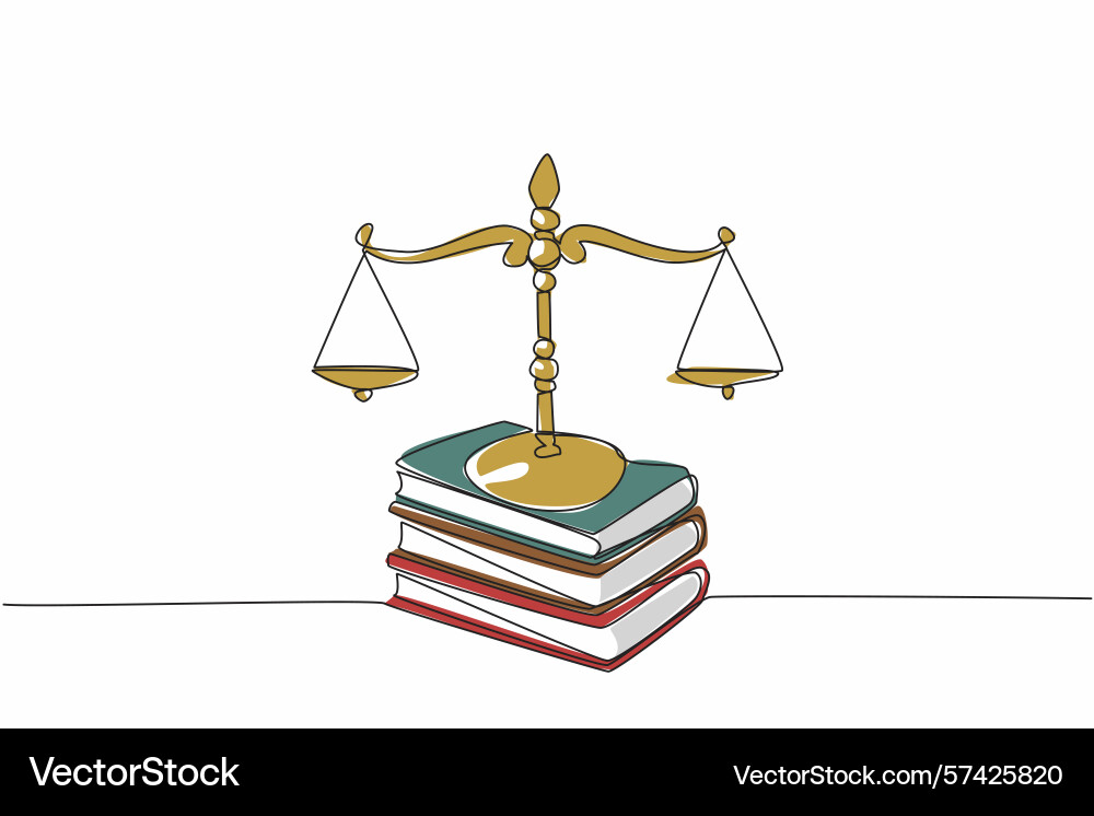 Continuous one line drawing scale on top of 3 Continuous one line drawing scale on top of 3 vector image