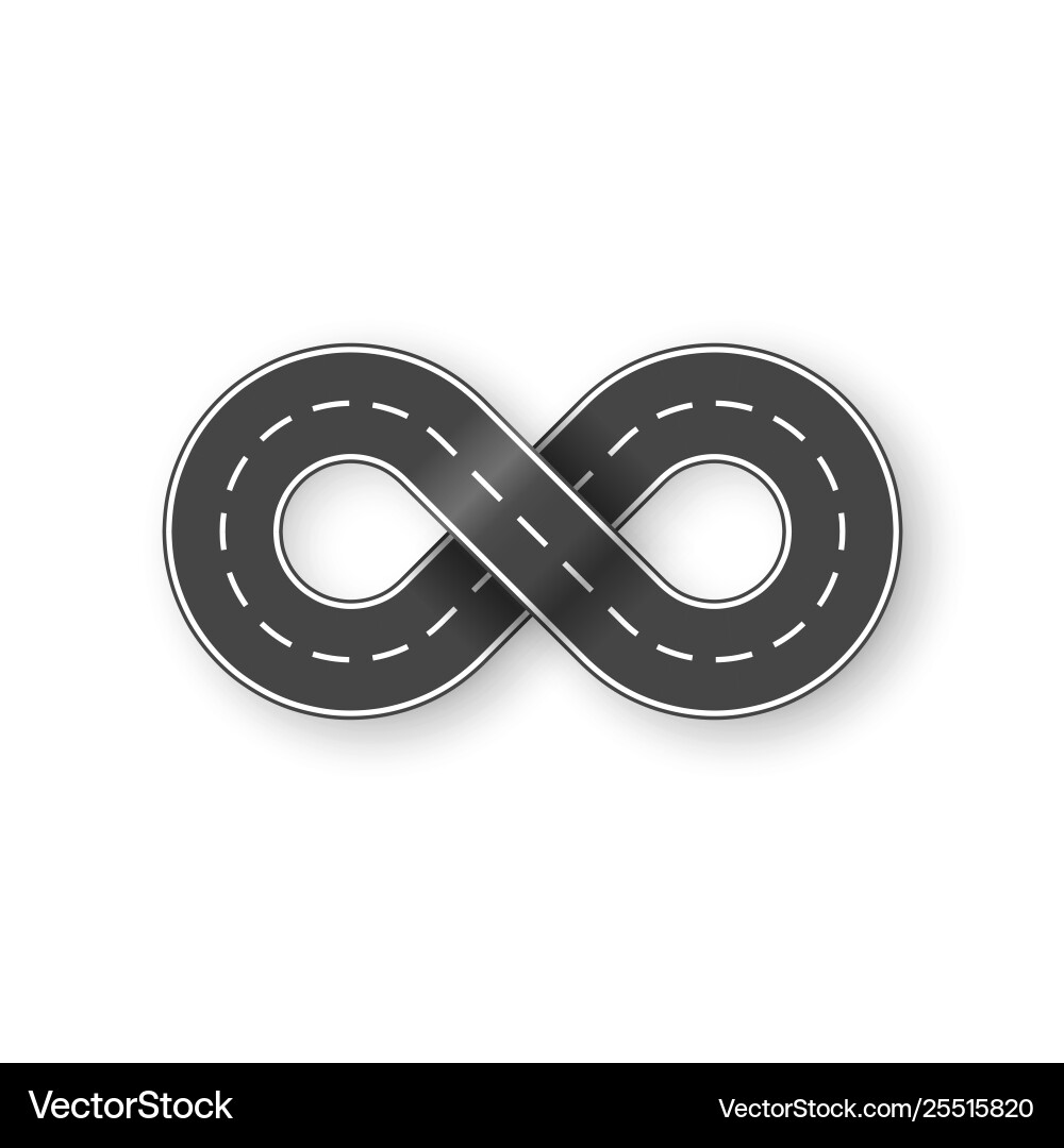 Endless road in shape infinity sign graphic