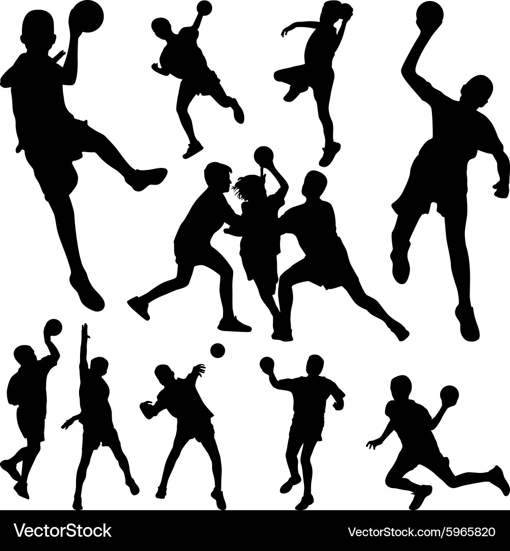 Handball Player in Action vector image