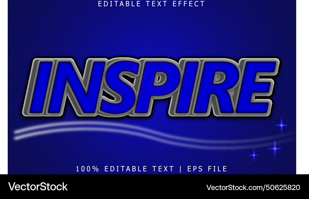 Inspire editable text effect 3 dimension emboss Inspire editable text effect 3 dimension emboss Vector Image