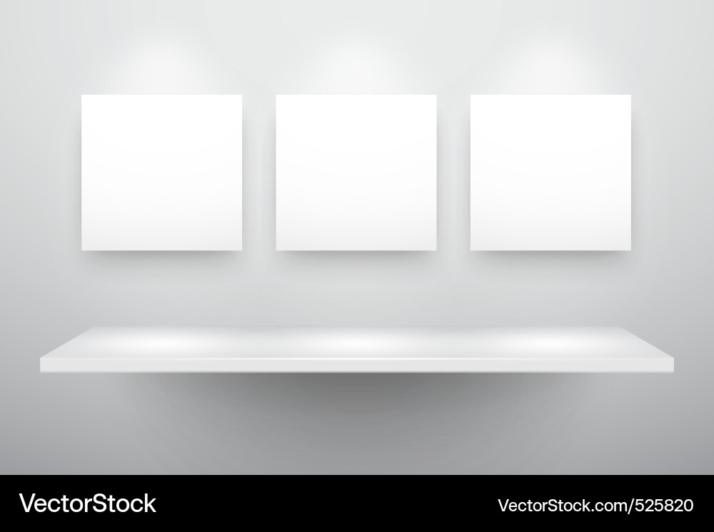 Isolated Empty Shelf Vector Image